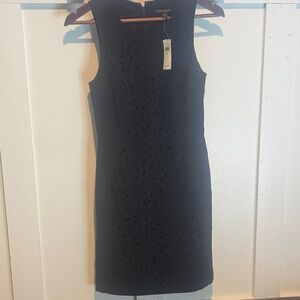 NWT Banana Republic Black Laser Cutout Sleeveless Sheath Dress Size 0